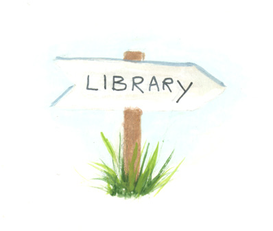 library sign